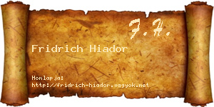 Fridrich Hiador névjegykártya
